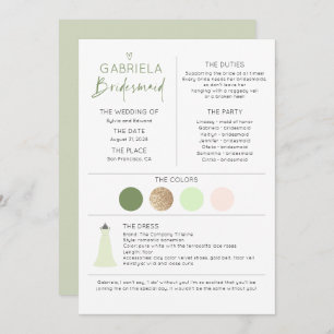 Soft Green Bridesmaid Proposition & Information