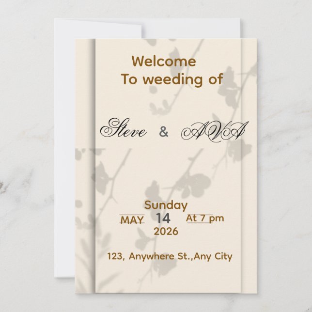 Soft Grey Elegant Wedding Invitation | Romantic &  (Devant)