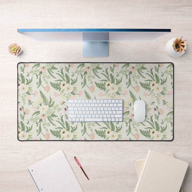 Soft Mint Green Garden Motif (Bureau 1)