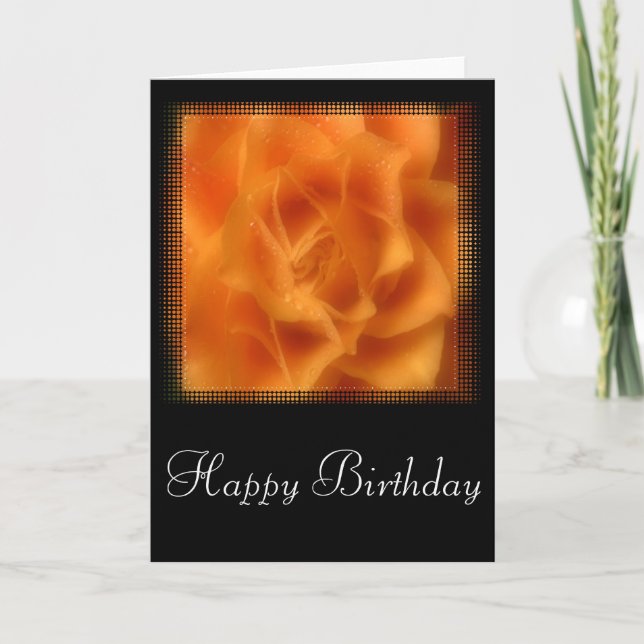 Soft Orange Roses Bonne Carte d'Anniversaire Desig (Devant)