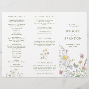 Soft Pastel Fleur sauvage Programme de mariage bot