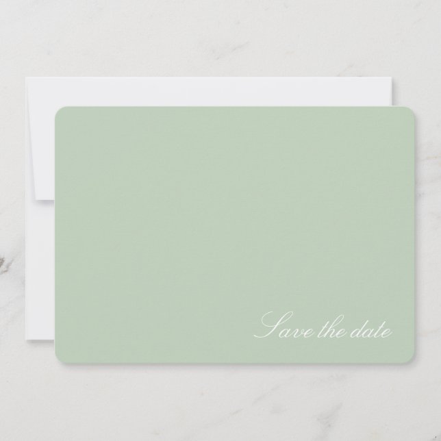 Soft Pastel Green Modern Save the date (Devant)