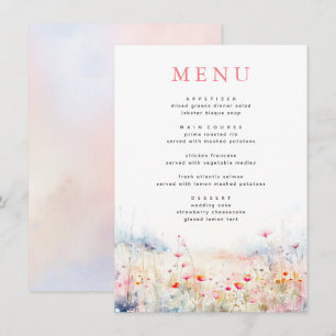 Soft Pastel Menu Mariage Fleur sauvage