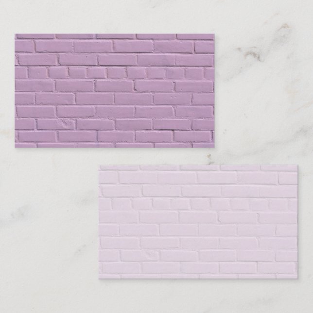 Soft Pastel violet Carte de visite mur en brique (Devant / Derrière)