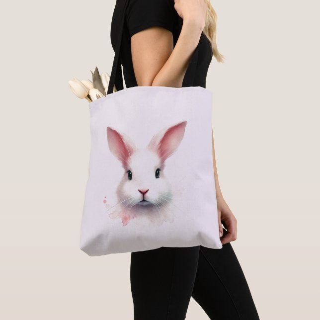 Soft Pastels : Sac fourre-tout lapin rose (De près)