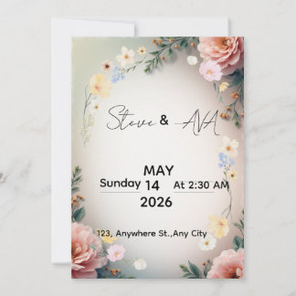 Soft Pink Elegant Wedding Invitation