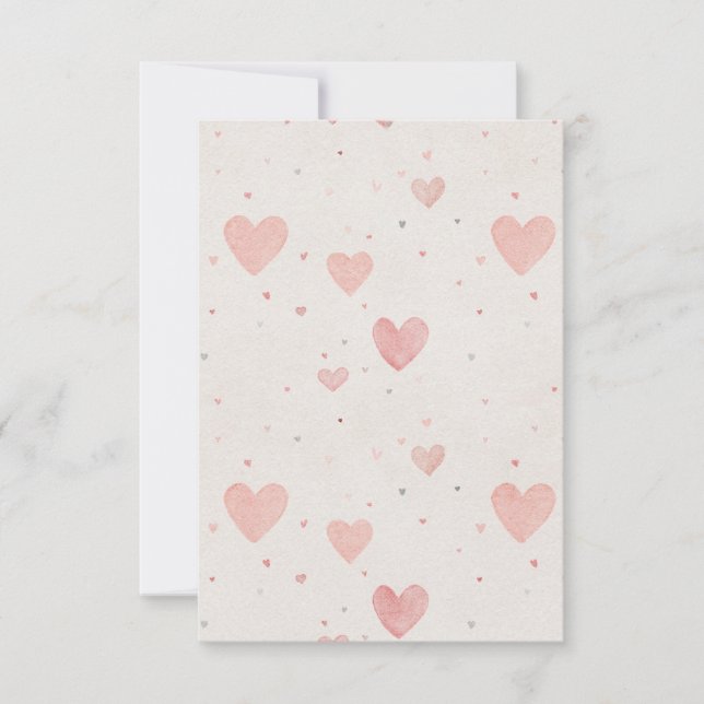Soft Pink Heart Pattern Invitation (Devant)