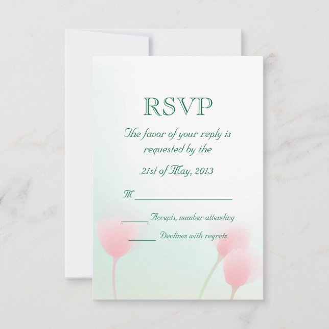 Soft Pink Pastel Tulips Mariage RSVP (Devant)