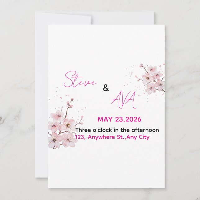 Soft Pink Romantic Wedding Invitation | Elegant &  (Devant)