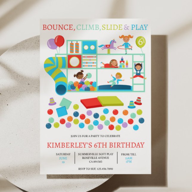 Soft Play Anniversaire Fête Invitation (Créateur téléchargé)