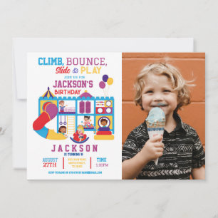 Soft Play Bounce Anniversaire Fête Invitation