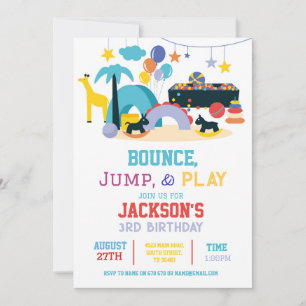 Soft Play Bounce Jump Invitation de fête d'anniver
