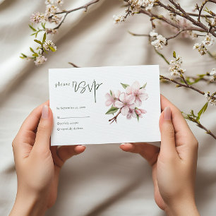 Soft rose cerisier fleurs fleur mariage rsvp carte