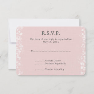 Soft rose et blanc Bokeh Wedding RSVP