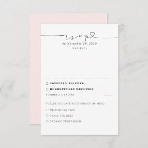 Soft rose moderne mariage minimal RSVP