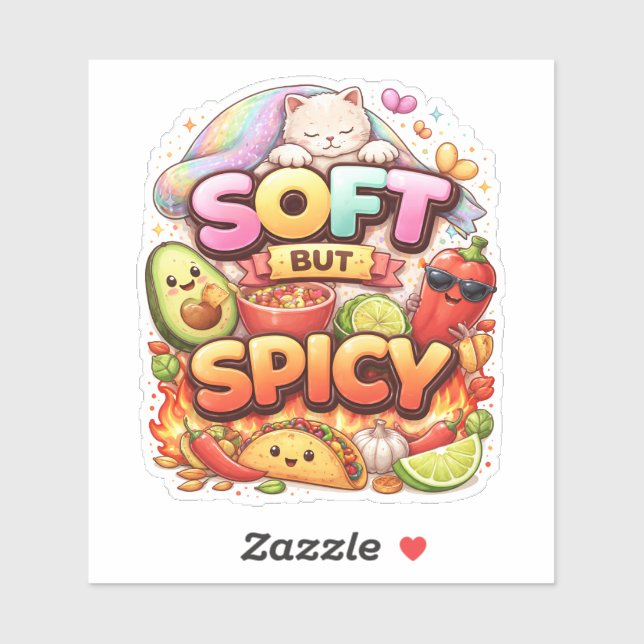 Soft Spicy Personality Custom-Cut Vinyl Sticker (Feuille)