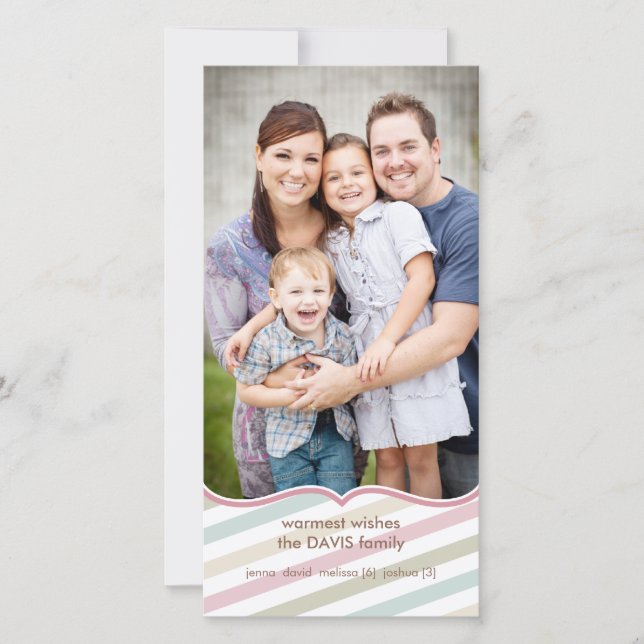 Soft Stripes Holiday Premium 4x8 Carte photo (Devant)