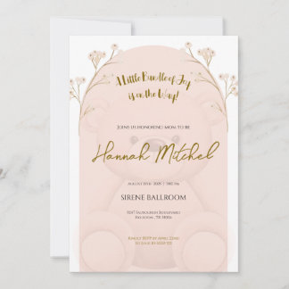 Soft Teddy Bear Baby Shower Invitation