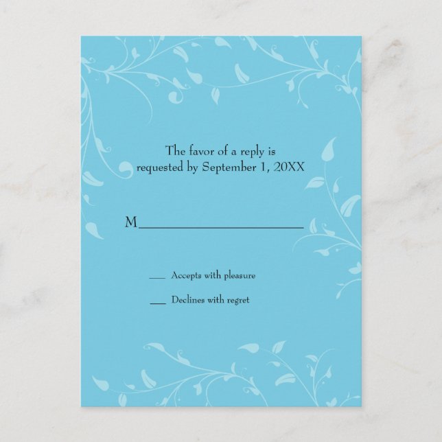 Soft Vines Mariage Répondre Carte Postale (Devant)