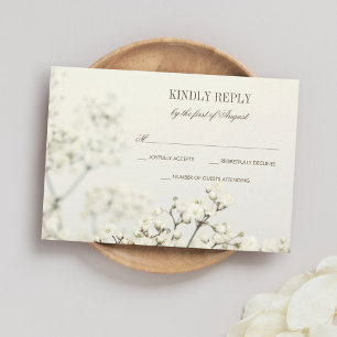 Soft Vintage bébé's Breath Wedding RSVP