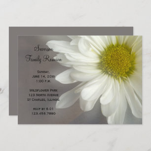 Soft White Daisy Family Reunion Invitation