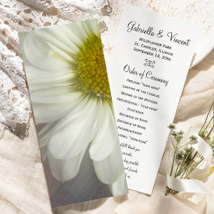 Soft White Daisy sur les programmes de mariage gri