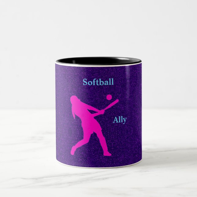 Softball Girls Purple Sparkle Mug (Centre)