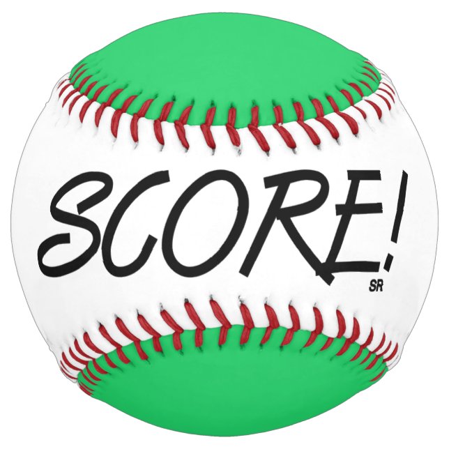 Softball Partition de balle douce blanche et verte (Devant)