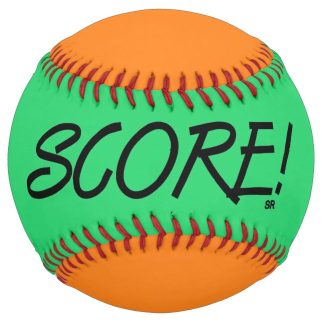 Softball Partition de balle douce verte et orange (Devant)