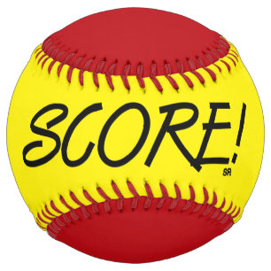 Softball Score de balle molle jaune et rouge