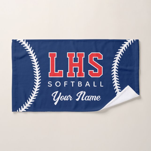 Softball Stitches Custom Sport Towel Team Initials (Serviette à main)