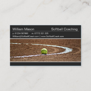 Softball sur un terrain de softball Carte de visit