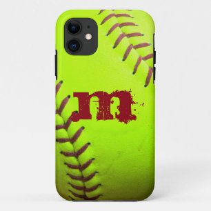 Softball Yellow Fast Pitogram IPHONE 5 Coque
