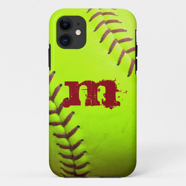 Softball Yellow Fast Pitogram IPHONE 5 Coque (Dos)