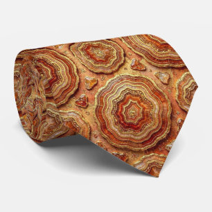Soie fausse de luxe Col cravate géode Rust + Or