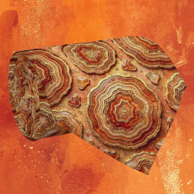 Soie fausse de luxe | Col cravate géode Rust + Or (Créateur téléchargé)