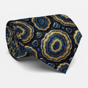 Soie fausse de luxe Col de cravate géode Navy Bl