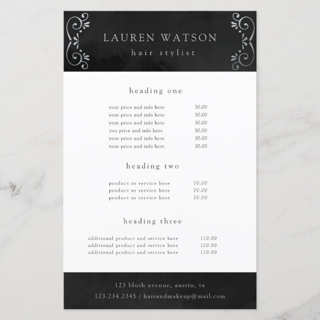 soie noire argent fleurir service et tarif prospec (Devant)