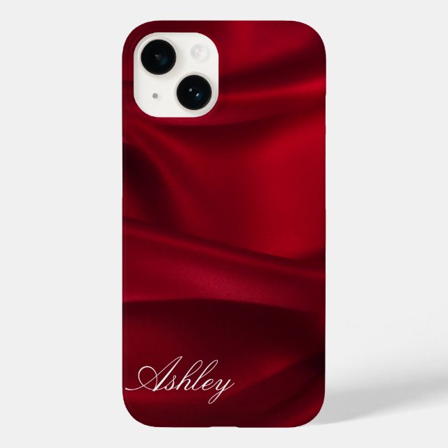 Soie rouge | coque iphone d'illusion satinée (Verso)