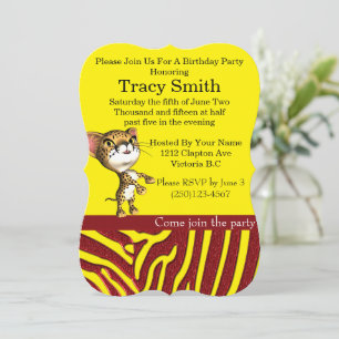 Soignée Fête Cheetha Invitation Anniversaire 7