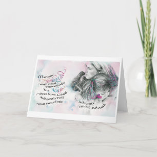 Soigner Dieu/Infirmière, Carte de voeux pliée, 5"x