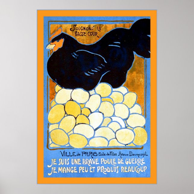 Soignons la basse-cour ~ Poster Vintage français W (Devant)
