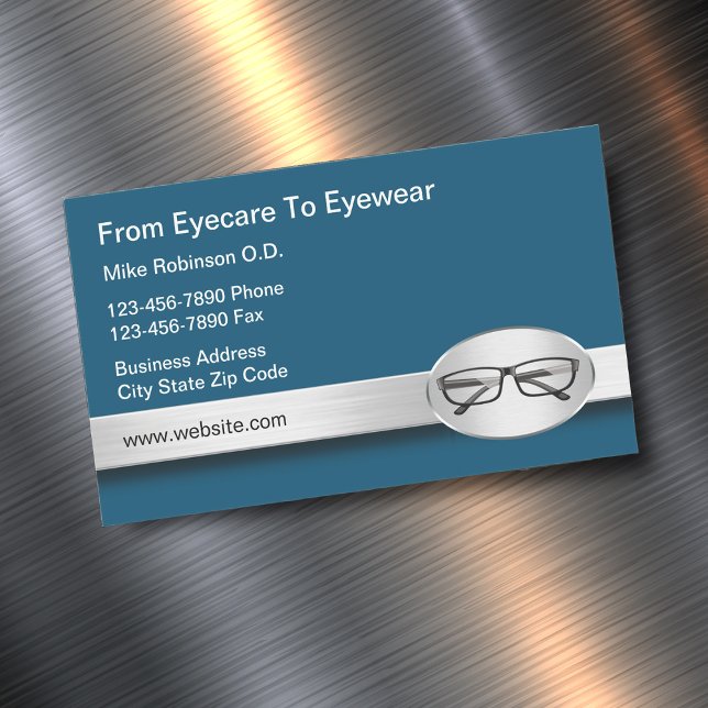 Soins de la vue par un médecin Carte de visite mag (Eye Doctor Eyewear magnetic business cards)