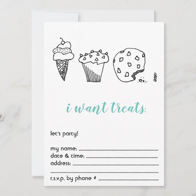 Soins Invitation de fête - Gâteau Cookie Anniversa (Devant)