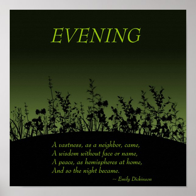 Soir; Affiche Emily Dickinson (Devant)