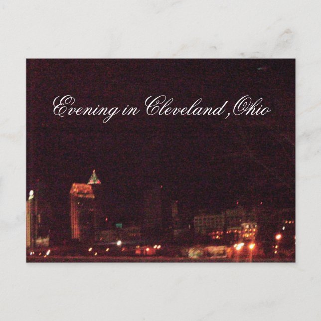 SOIRÉE À CLEVELAND, carte postale OHIO (Devant)