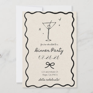 Soirée à la crème élégante Invitation