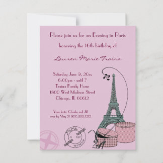 Soirée à Paris Invitation à la fête Rose Dusty