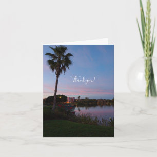 Soirée Au Bord Du Palm Tree Carte de remerciements