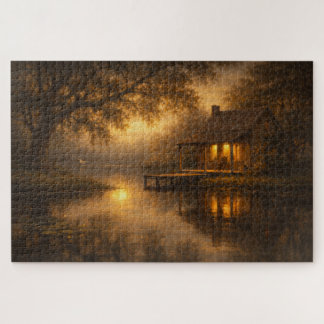 Soirée au calme | Cabane au bord du lac | Puzzle